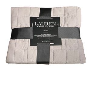 Lauren Ralph Lauren Grey Asher European Pillow Sham Cover Quilted Cotton